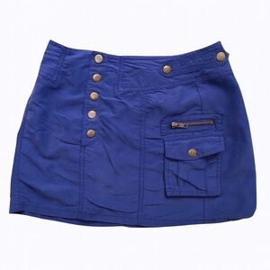H&M • Cargo Snap Button Mini Skirt • Cobalt Blue • Size 4